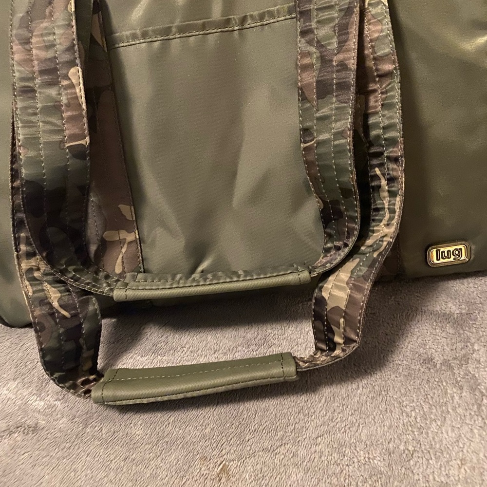 Lug Mini Rover Tote Olive Green with Camo-Trim Handles